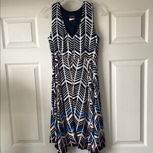 Eyes Fashions Navy Chevron Dress